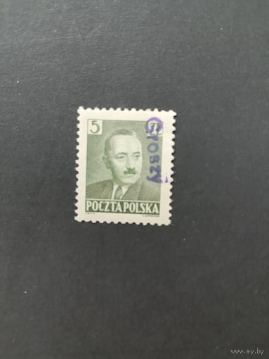 Польша 1950 Марка с надпечаткой "GROSZY" из серии 1950 года Mi.547 "Президент Болеслав Берут" (чистая**) Mi.650 каталог 2.50 евро