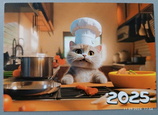 Кот-повар. Календарик, 2025