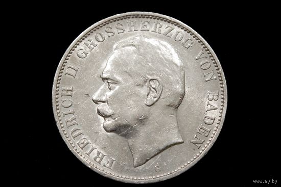 5 марок 1913 г. Баден (Германия), Фридрих II. Штемпельный блеск!