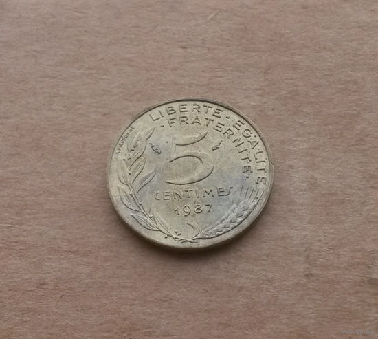 Франция, 5 сантимов 1987 г.