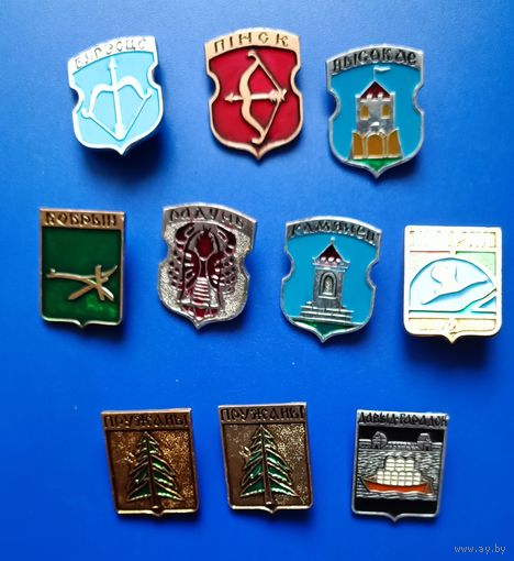 Гербы городов Брестской области /Брест, Высокае, Давыд-Городок,Пинск, Пружаны, Кобрин, Каменец, Радунь /