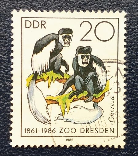 ГДР.1986.125 лет Дрезденскому зоопарку (1 марка)