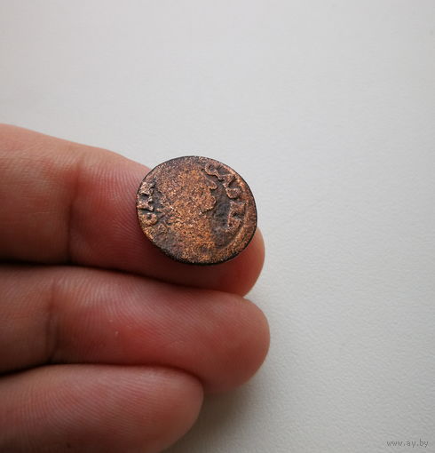 Медный солид / Боратинка 1664г. Ян II Казимир Ваза, Уяздов. Лот ник-8,1