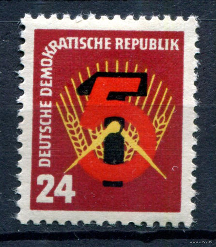 ГДР - 1951г. - Первый пятилетний план - 1 марка - полная серия, MNH с отпечатком на клее [Mi 293]. #1-GG-8-A-1