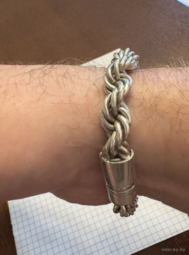 Браслет серебряный . 875 проба .  Вес 85.7 грамма
