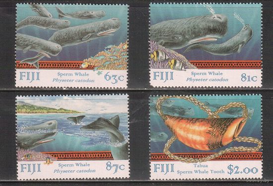 Фиджи-1998(Мих.851-854) , ** , Морская  Фауна, Киты  (полная серия)