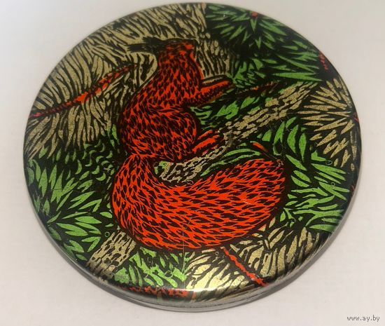 Жестяная коробка от халвы. Белочка. СССР