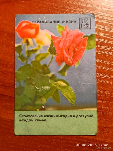 Календарик Госстрах 1985 Страхование жизни