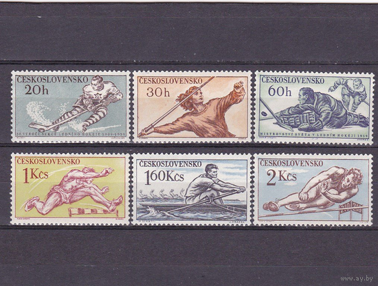 Чехословакия. 1959 г. Спорт. Mi # 1116-1121. Полная серия. MNH**  \\111