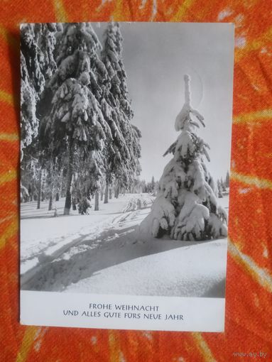 Открытка черно-белая с наклеенной маркой. Прошла почту,подписана. Состояние на скане.