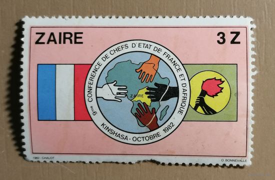 Марка Заир, 9-я конференция глав стран Африки и Европы в Киншасе, 1982 г.