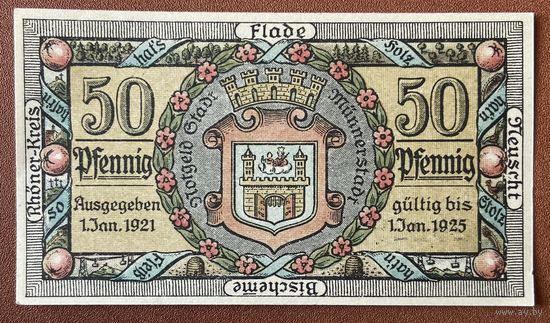Нотгельд 50 пфеннигов 1921 год. Мюннерштадт. Веймарская республика