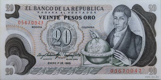 Колумбия, 20 Песо 1983 XF++  561