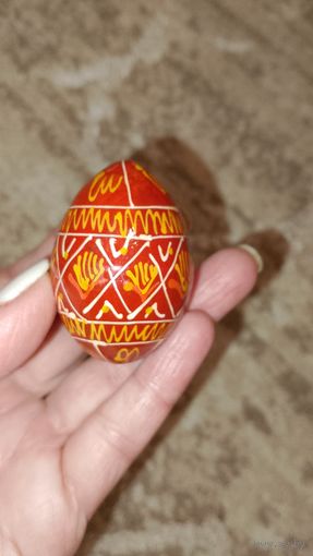 Деревянное яйцо расписное, яйцо расписанное вручную