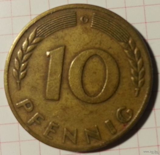 ФРГ 10 пфеннигов 1950 G