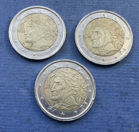 Италия 2 евро 2002, 2006, 2014