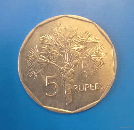 Сейшелы Сейшельские острова 5 рупий 1982 год пальма