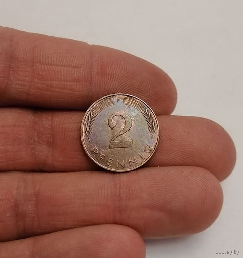 2 пфеннига 1991г. (F). Германия.