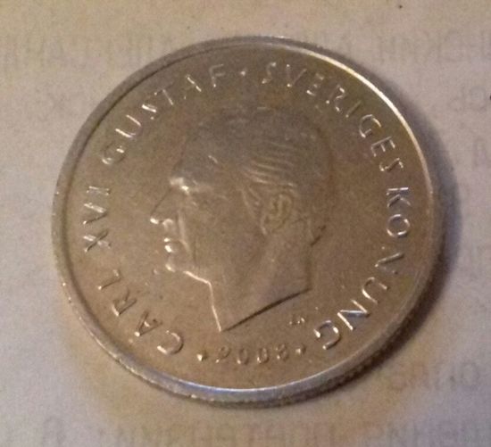 1 крона, Швеция 2008 г.