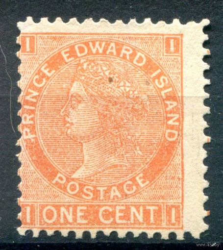 Британские колонии - остров принца Эдуарда - 1872г. - королева Виктория, перфорация 11 1/2, 1 c - 1 марка - чистая, без клея, есть 2 маленьких пятнышка на лицевой стороне [Mi 11 A]. #3-WB-88-A-1