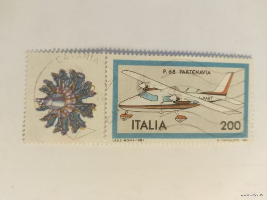 Италия  1971 м+куп. самолет   Р.68