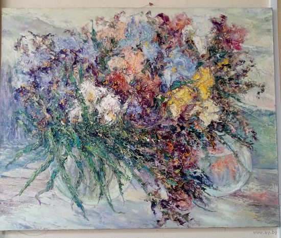 Свистильник "Натюрморт, цветы", 80х92см. х.м.