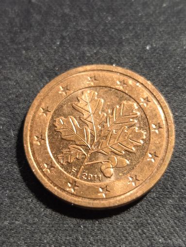 Германия 2 евроцента 2011 F