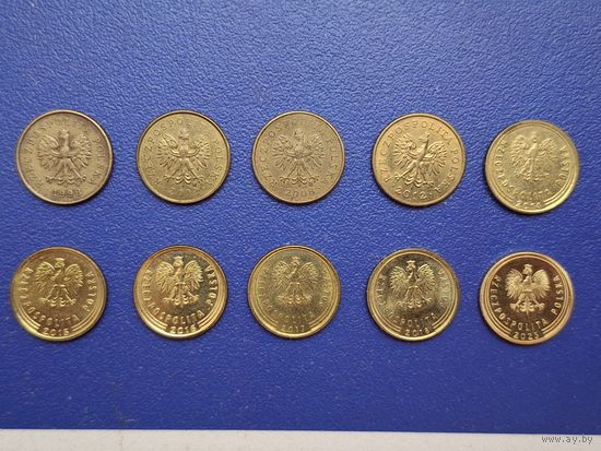 Польша остатки погодовки 1 грош. Цена за ОДНУ монету любого года