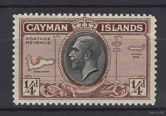 1935 Кайманы / Cayman Is ** 1/4d Карта, Георг V