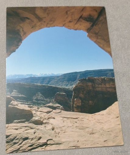 Посткроссинг. Открытка из Германии: горный пейзаж  (10х15). Прошла почту. Художественные марки, чёткий штемпель.