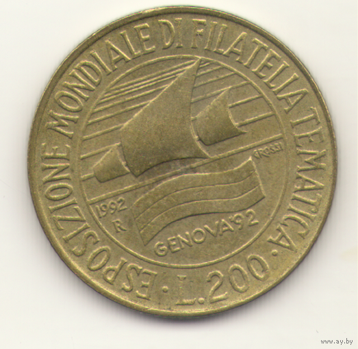 200 лир 1993 г.  Выставка в Генуе.