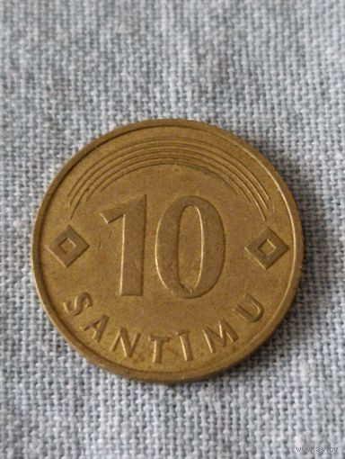 Латвия. 10 сантимов 1992 года. (4)