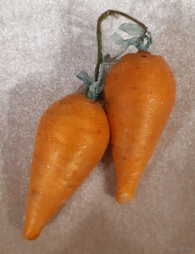 Ёлочная игрушка Морковки, вата. СССР
