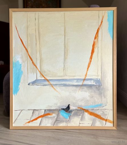 Валерий Песин. Молодой голубь под окном. х/м, 80х70 см, 2012-2025г.