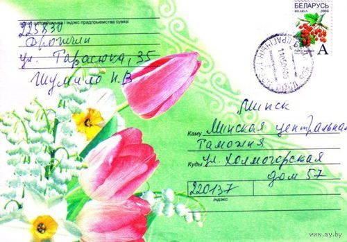 2006. Конверт, прошедший почту "Цветы-4"