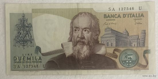 Банкнота 2000 лир 1973-1983 год Италия