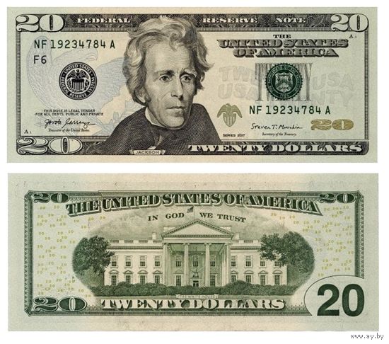 США, 20 долларов 2017 г. P548aF. UNC