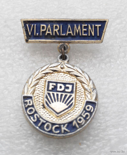 VI. PARLAMENT FDJ. ROSTOCK 1959. ГДР. 6 Съезд Комсомольской Организации 1959 год #0405-LP6