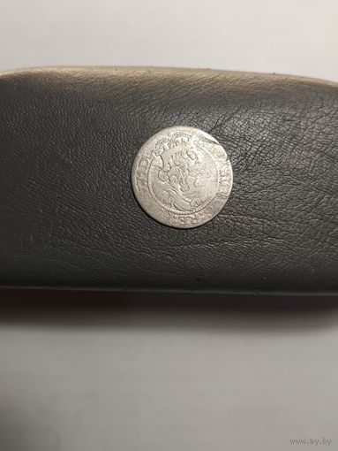 6 грошей 1663 ЯН 2 Казимир Брак поворот на 180 градусов