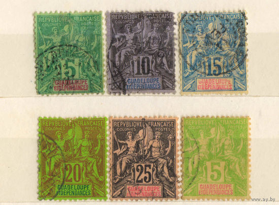 Fr Колонии Гваделупа 1892-1900 Вып Мореплавание и торговля Стандарт #30-4,40