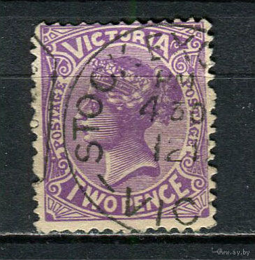 Австралийские штаты - Виктория - 1905/1910 - Королева Виктория 2Р - [Mi.148a] - 1 марка. Гашеная.  (Лот 30HT)-TG3P15