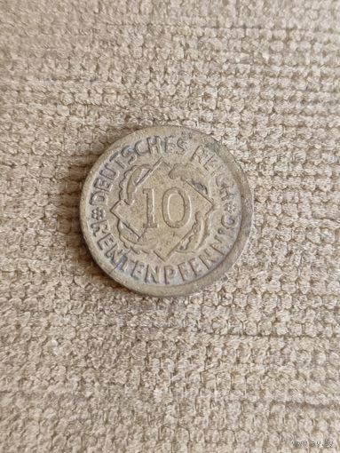 Германия. 10 пфеннигов 1924 год. D.
