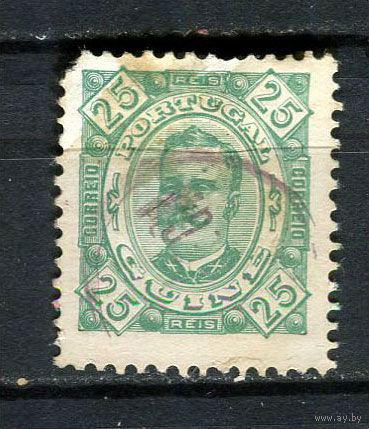 Португальские колонии - Гвинея - 1894 - Король Карлуш I 25R - (есть тонкое место) - [Mi.30] - 1 марка. Гашеная.  (Лот 64Du)
