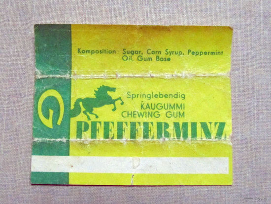 01-299 Обертка фантик от жевачки жевательной резинки G Gorlitzer Pfefferminz ГДР 1970-е