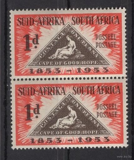Южная Африка 1953** Почта 100 лет маркам колонии сцепка SG#144