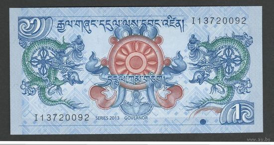 Бутан 1 нгултрум 2013 года. Тип Р-27b. Состояние UNC!