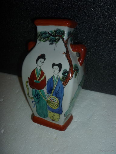 Ваза Япония (Китай) Фарфор времён СССР Ручная Роспись