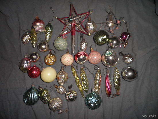 Новогодние,ёлочные игрушки родом из СССР 36 шт.С рубля.
