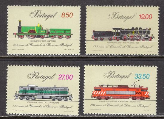 Португалия 1981 ** Локомотив 125 лет железной дороге в стране