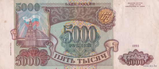 5000 рублей 1993 года. ГГ